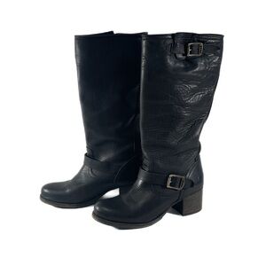 Women’s Frye tall slouch leather boots • size 10 medium • black
